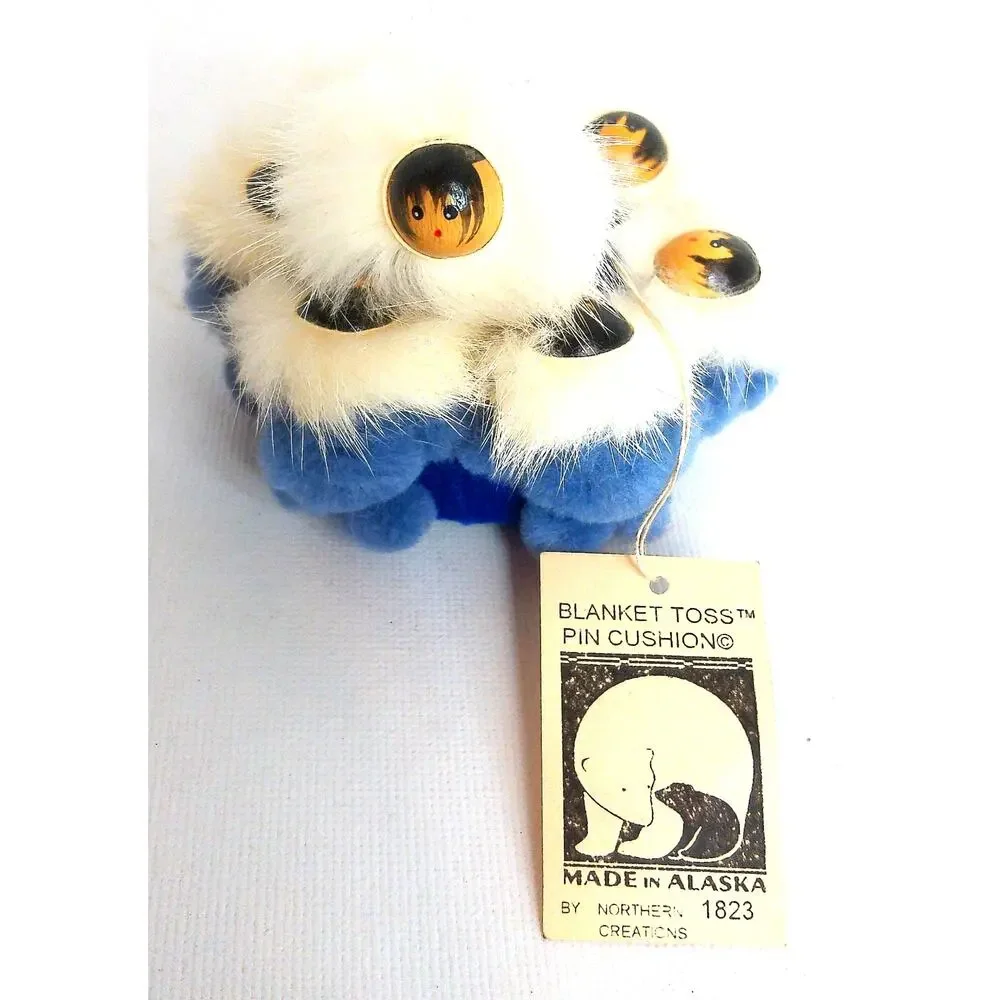Vintage Alaskan Blanket Toss Fur Pin Cushion by Northern Creations New